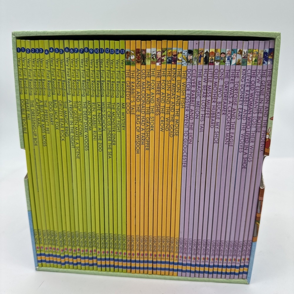 Usborne My First Reading Library Books w/ Storage Box- EUC Complete 50 Books
